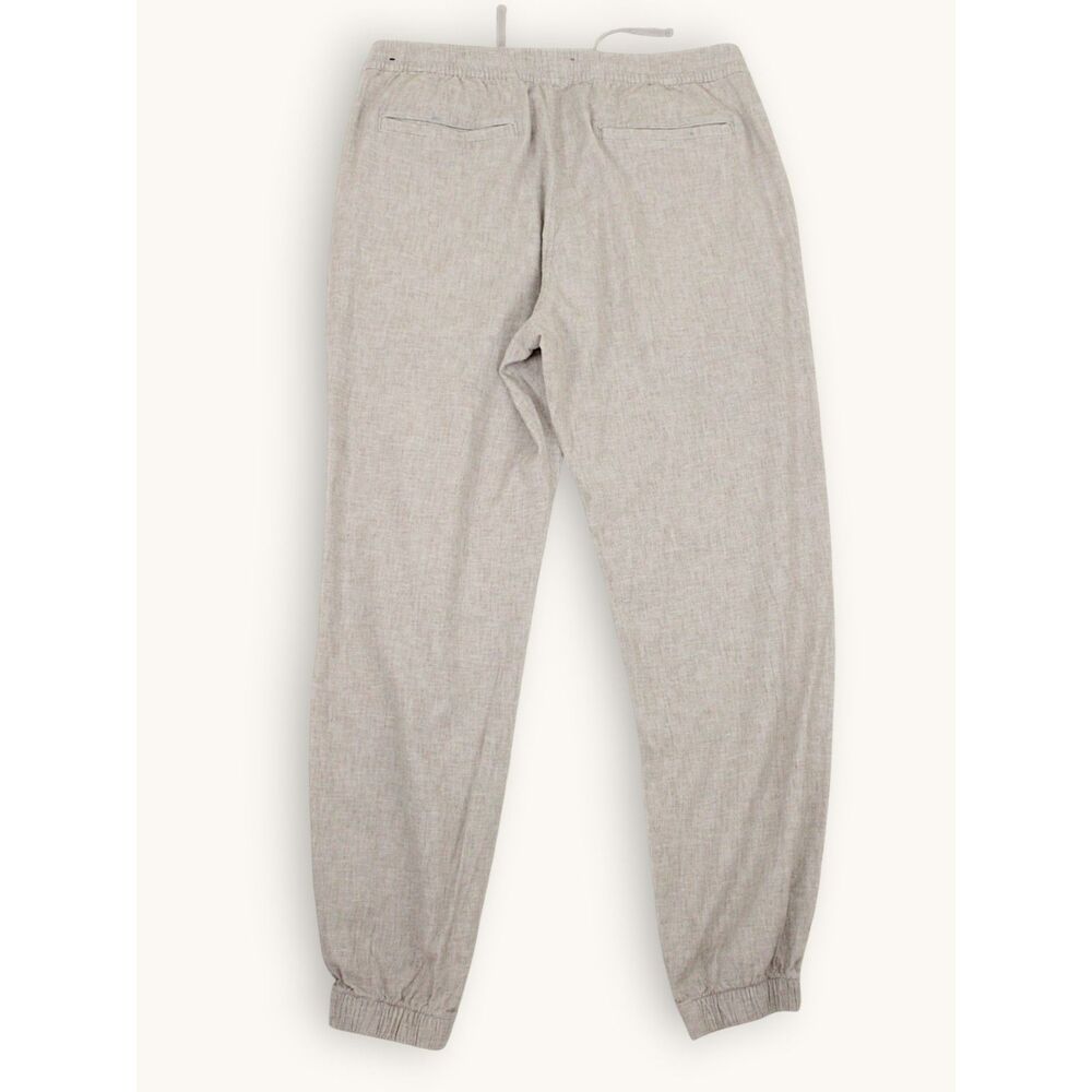 Abercrombie & Fitch Linen Blend Stretch Joggers XL Beige Neutral Lounge Pants - Picture 4 of 5